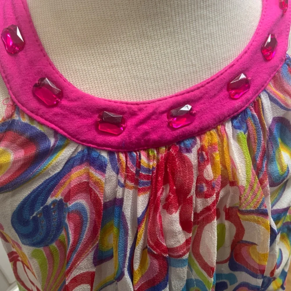 Halter Neck Silk Dress with Gem Design Flowers by Zoe Size M